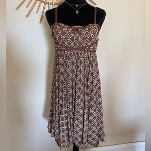 INC International Concepts Brown and White Strapless Dress